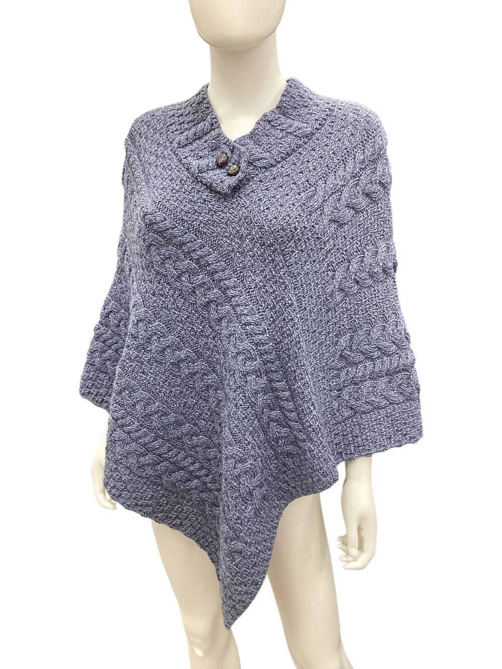 NWT Aran Crafts Cape Women’s 1Size 100% Merino Wool Cable Stitch Made In Ireland